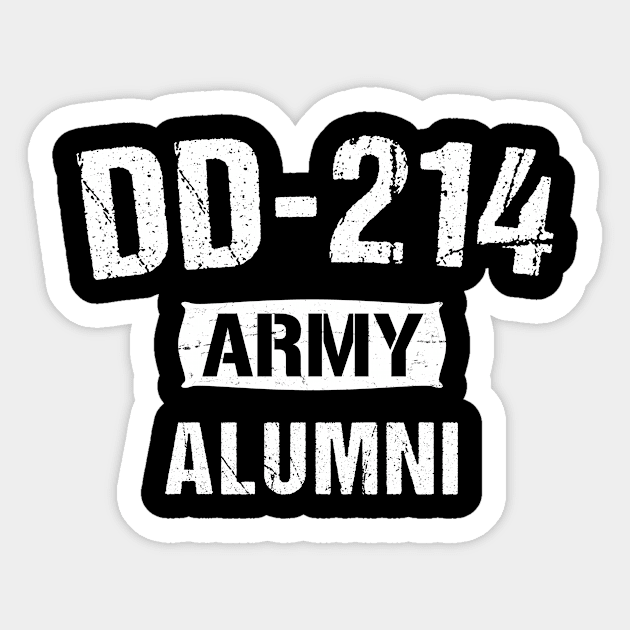 DD214 Alumni Army Design Sticker by TeddyTees